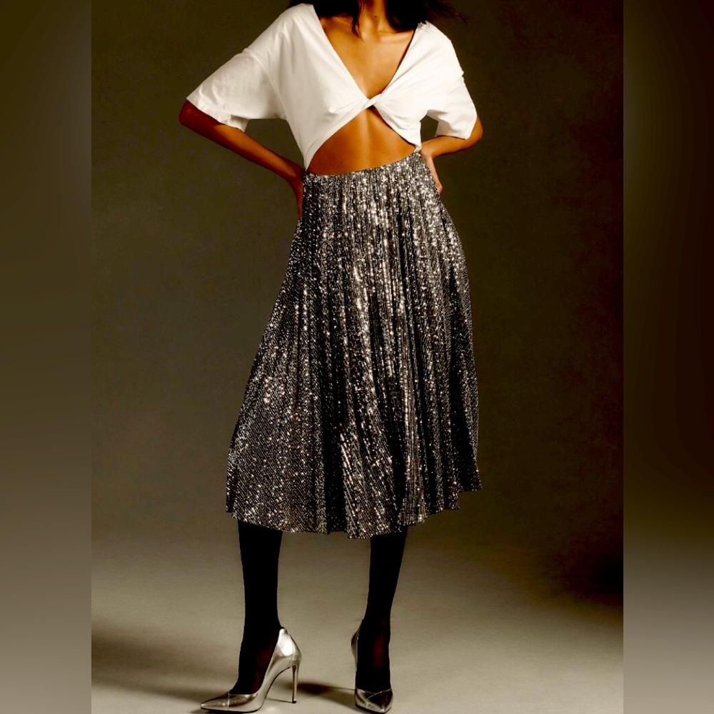 Anthropologie Delfi Sequin Collective twofer Midi Dress
